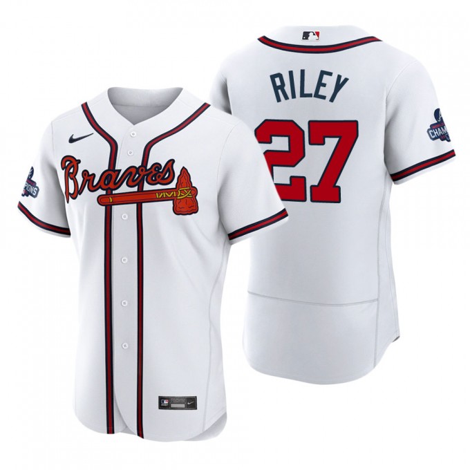 Austin Riley Atlanta Braves White 2021 World Series Champions Authentic ...