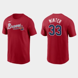 Braves A.J. Minter Name & Number Red Nike T-Shirt