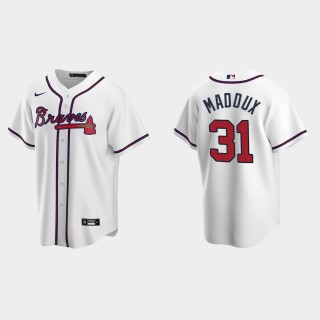 Greg Maddux Braves White Replica Home Jersey