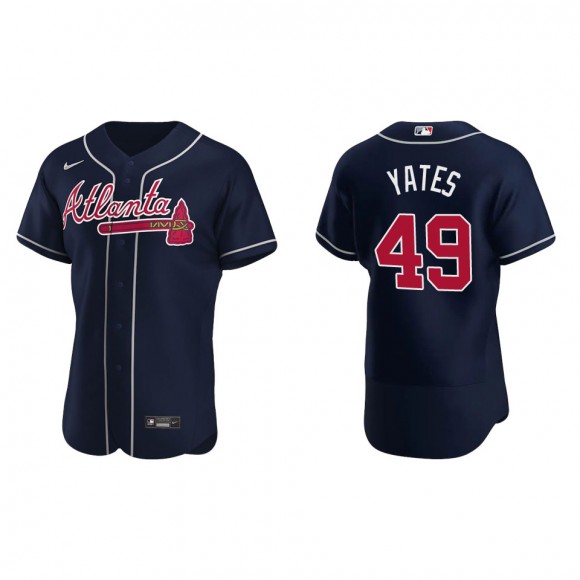 Men's Atlanta Braves Kirby Yates Navy Authentic Alternate Jersey