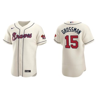 Men's Atlanta Braves Robbie Grossman Cream Authentic Alternate Jersey