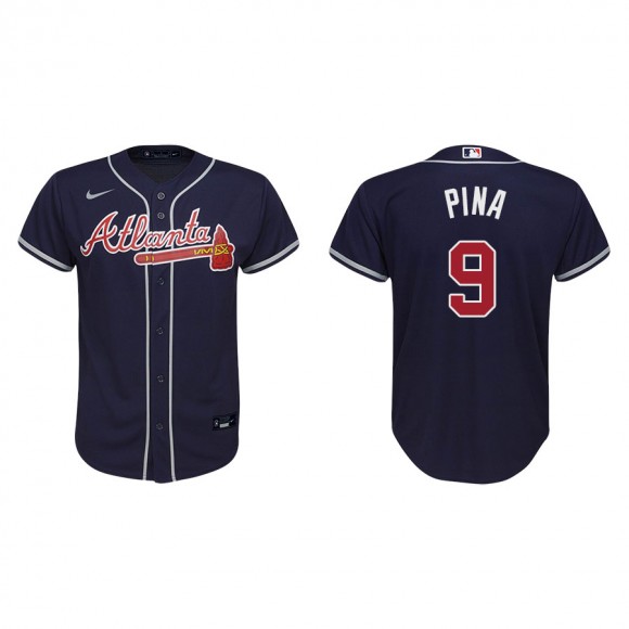 Youth Atlanta Braves Manny Pina Navy Replica Alternate Jersey