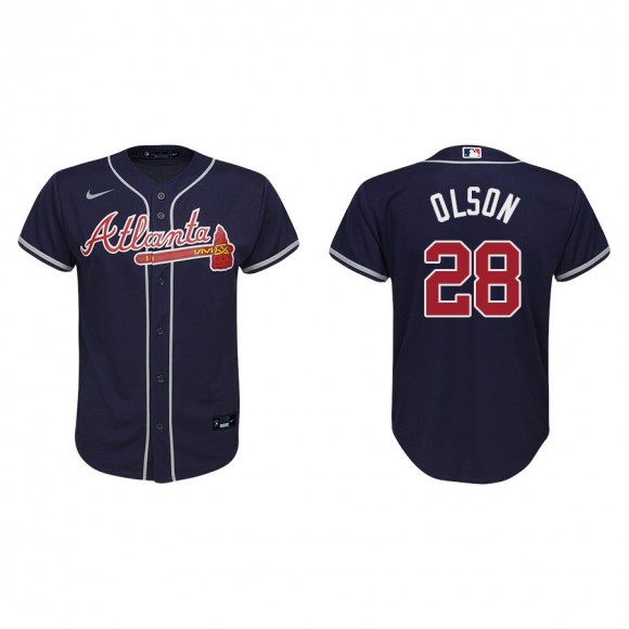 Youth Atlanta Braves Matt Olson Navy Replica Alternate Jersey