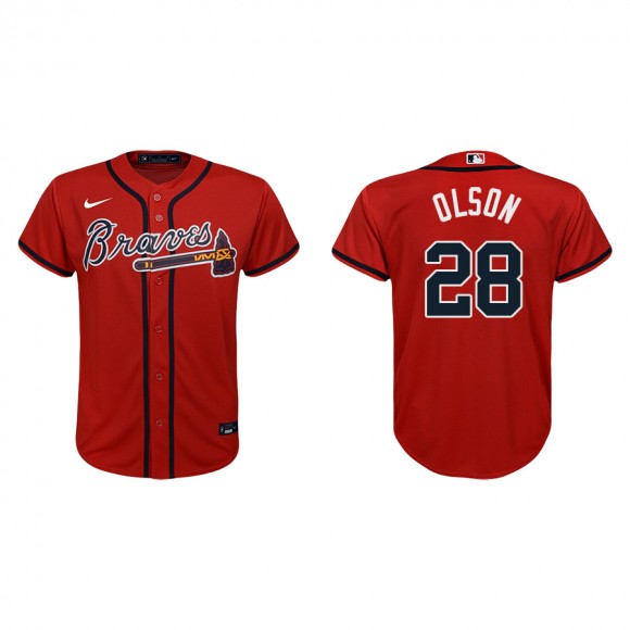 Youth Atlanta Braves Matt Olson Red Replica Alternate Jersey